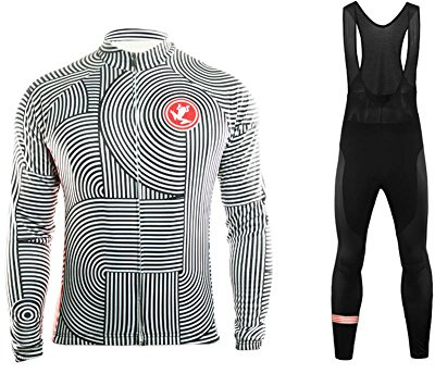 UGLY FROG Herren Radfahren Winter Thermal Fleece Radtrikot mit Trägerhosen Anzug Sets Mountainbike-Trikot Polster Radhose Suit