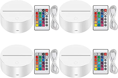 Thlevel 3D LED Nachtlicht mit Fernbedienung USB Kabel Illusion Lampe 16 Farben Dekoration Lichter Dimmbar für Schlafzimmer Kinderzimmer Wohnzimmer Bar Shop
