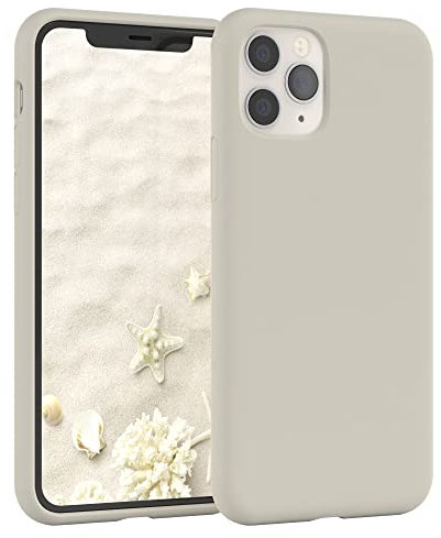 EAZY CASE Premium Silikon Handyhülle kompatibel mit iPhone 11 Pro, Slimcover mit Kameraschutz und Innenfutter, Silikonhülle, Schutzhülle, Bumper, Handy Case, Hülle, Softcase, Taupe