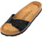 Palado Pantoletten Damen Malta Metallic – gefertigt in Spanien – weiche Veloursleder-Decksohle – robuste EVA-Sohle – edles Metallic-Design Schwarz UK9 - EU42