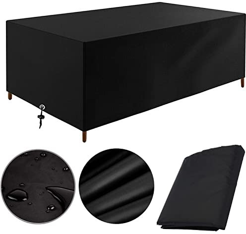 rngcpto Housse Salon de Jardin 180x100x75cm Protection Bache Table de Jardin Mobilier Extérieur Imperméable Coupe-Vent Anti-UV Résistant Au Froid Housse de Meuble Tissu Oxford (180x100x75cm)