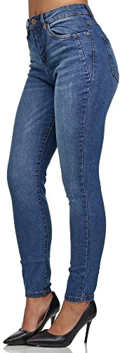 Tazzio Jeans Damen High Waist Denim Slim Skinny Fit Jeanshose Stretch Hose F107