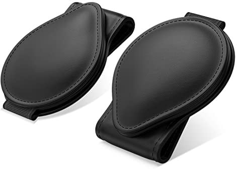 MoKo Brillenhalter für Auto Sonnenblende, 2 Pack Auto Sonnenbrille Brillenhalterung Sonnenbrillenhalterung Auto mit Kartenkarten Clip Brillenetui Aufbewahrungsbox Organizer - Schwarz