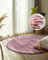 Qiyano Teppich Wanga Hochflor - Fellimitat, flauschig, weich, Soft, kuschelig, einfarbig, Pastell - Wohnzimmer, Schlafzimmer, Kinderzimmer, Büro - Farbe: Flieder, Größe: Ø 160 cm RUND