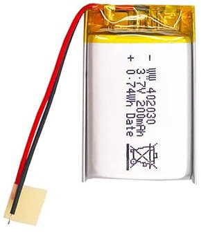 FREEDOH Batteria Ai Polimeri di Litio da 3,7V 200mAh 402030 Batteria Ricaricabile Ai Polimeri con Scheda di Protezione (2 Pezzi)