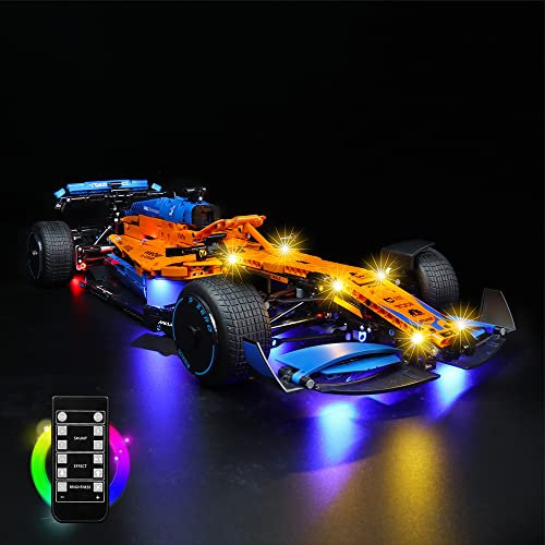 LocoLee Led Licht Set Kompatibel mit LEGO McLaren F1, Led Beleuchtungs Set Compatible with LEGO 42141 McLaren Formel 1 Rennwagen - Nur Lichter-Set,Kein Modell (Fernbedienung Version)