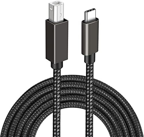 Eono Cable de Impresora USB C, 2M Cable USB Tipo C Macho a USB 2.0 Tipo B Macho Compatible con MacBook Pro, iPad Pro 2020, Impresora HP, Epson, Brother, Canon, DAC