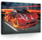 Leinwandbild Kinderzimmer Junge Sport Rot Auto Canvas Leinwand Bilder Wandbild Wandbilder Wand Bild auf Leinwand Kunstdruck Kinderbilder Aufhängefertig (120x80 cm)