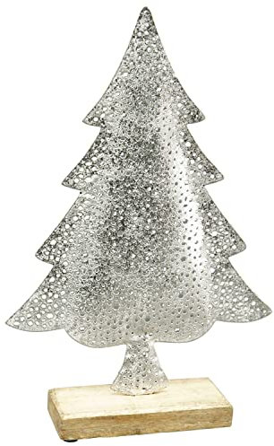 Exner GmbH Tannenbaum Puri - Silber - Metall/Holz - 19,5x5x30 cm