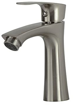 Nur Kaltwasser-Waschtischarmatur, Einhand-Einloch-Waschtischarmatur aus gebürstetem Nickel, Kaltwasser-Waschtischarmaturen, Zinklegierungs-Waschtischarmaturen (Abfluss nicht im Lieferumfang enthalten)