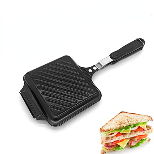 Sandwich Pan Gaufrier Pain Toast Moule Poêle Double-Face Tir Direct Trois-Nom de Cuisson