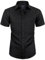 siliteelon Mens Black Shirts Short Sleeve Stretch Dress Regular Fit Casual Business Summer Shirt with Pocket 3XL