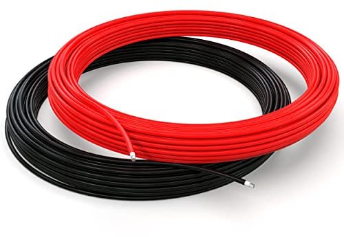 AUPROTEC 2 x 10 m cavo solare 6 mm² cavo PV prolunga cavo di collegamento fotovoltaico H1Z2Z2-K cavo solare set nero + rosso