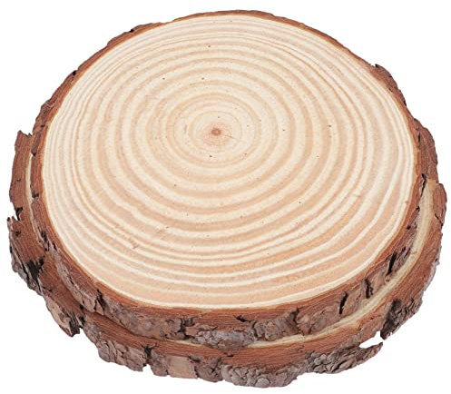 GANAZONO Lot de 2 Pierres de Marche Rondes en Bois pour Jardins et parterres de Fleurs d'extérieur, Cour, pelouse, Patio, allée