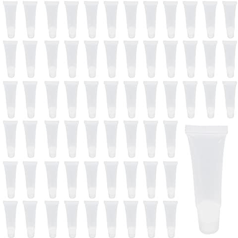 HADIIH 100 Stück 10 Ml Verteilungs Flasche Lipgloss Tuben, Leere Klare Lotion Behälter Tuben für Kosmetik Diy, Schräger Mund