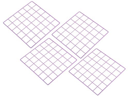 PATIKIL 12x12 Wire Grid Panel, 4 Pack Metal Mesh Wall Decor Decorative Panels Board Photo Pictures Display Hanging Organizer for Home Office, Purple