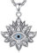 INFUSEU Mandala Teufelsauge, 925 Sterling Silber Böses Auge Anhänger Griechischer Schmuck mit Blauem Nazar & Hamsa Talisman Schutz Glücks Amulett & Böses abwehren Halskette Geschenk für Frauen