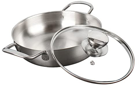 BESTonZON Edelstahl Kochtopf Mit Glasdeckel Ramen-topf Für Suppen Und Nudelgerichte Hohe Wärmeleitfähigkeit Einfach Zu Reinigen Ergonomische Griffe Vielseitig Einsetzbar Der Küche