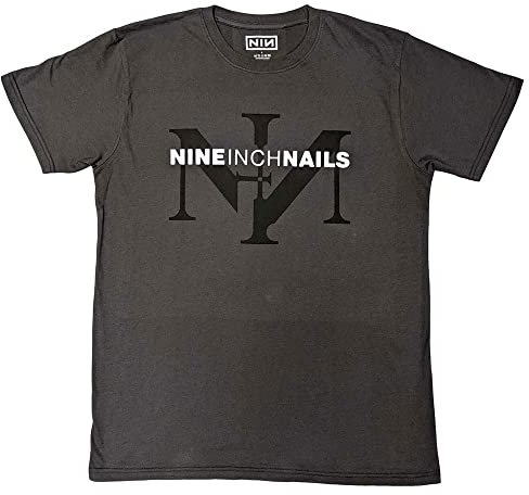 Nine Inch Nails T Shirt Icon and Band Logo Official Unisex Charcoal Grey XL