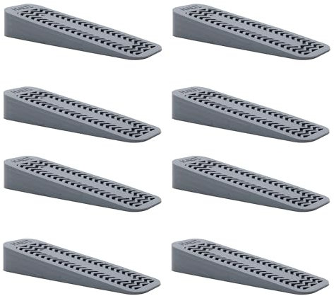 8 Pack Door Stoppers for Floor (12 x 3.6 x 2 cm) – Heavy-Duty Non-Skid Door Wedges – Scratch-Resistant Door Stop for Bottom Door Solidness – (8, Pack-8 (Grey))