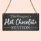 Pumpkin Spice Hot Chocolate Station: Wooden Plaque - Christmas Hot Chocolate Bar Stand Sign for Pumpkin Spice Drinks (MDF Wood, Indoor Use Only, 19cm x 9cm, Grey)