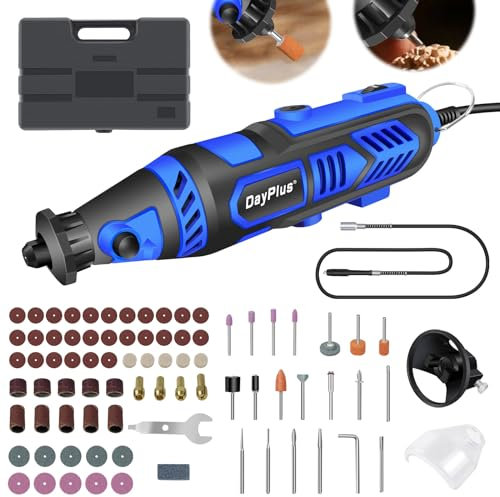135W Strumento Multifunzione, Mini Utensile Multifunzione Elettrico, 6 Velocità Regolabile, 10000-32000RPM, Utensile Rotante Kit con 80 Accessori, per Intaglio, Lucidatura, Levigatura, Legno Fai-da-te