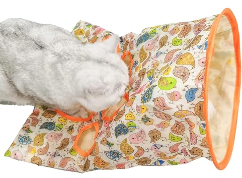 Aznever Katzentunnel Tasche, Kitten Faltbare Sound-Tunnel-Tasche, Lustige Katzen Spieltunnel, Crinkle Papier Interaktive Katze Bohrer Tasche Spielzeug Für Kleintiere, Kaninchen