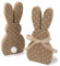 GEBETTER 2pcs Conejo de Pascua Madera Decoración Conejitos Pascua Adornos Pascua Regalos Bonitos para Niños Familiares Amigos (Marrón)