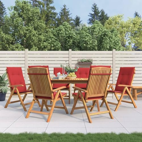 BaraSh Gartenstühle mit Kissen 6 STK. Massivholz Teak Sessel Holz Loungesessel Outdoor