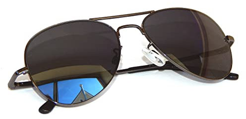 Sonnenbrille Pilotenbrille Fliegerbrille Pornobrille Brille TOP GUN Neu! (Gil 2 Anthrazit Dunkel)