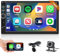 2 Din Autoradio con touchscreen da 7 Portatile, Stereo Auto compatibile con Wired Apple CarPlay e Android Auto, Vivavoce Blutooth Radio FM Telecamera Posteriore Controllo del Volante USB EQ AUX-IN