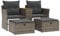 vidaXL Gartensofa 2-Sitzer, Outdoor Sofa mit eingebauter Ablage, Terrassensofa mit Hockern, Gartenmöbel Sofagarnitur Gartengarnitur, Grau Poly Rattan