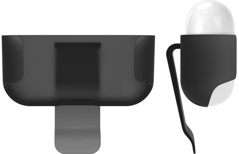 Geekria Earbuds Belt Clip Holder Compatible with Apple AirPods Pro 3, Portable Earphones Waist Holster Pouch (Black)