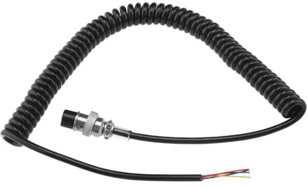 Be In Your Mind Radio Microphone Cable Microphone Extension Cable with Prewired 4 Pin Aviation Head Connector Microphone Spring Wire for CB HAM Radio