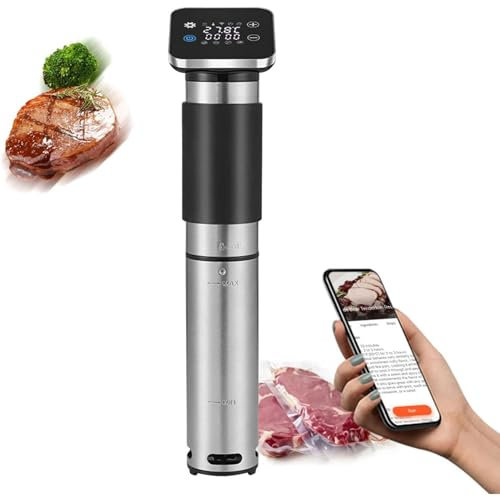 Sous Vide Cooker WiFi Precision Cooker Immersion Circulator, 1300W Ultra-Quiet Fast-Heating Vacuum Machine with IPX7 Waterproof Immersion, Digital Timer & Temperature Control
