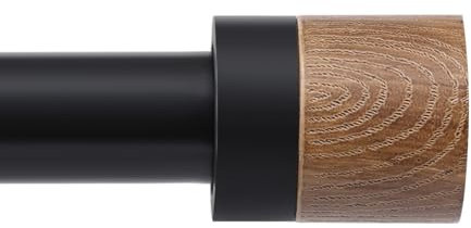 Gardinenstangen aus Holz für Fenster, 122 bis 213 cm, 2,5 cm verstellbare Gardinenstangen mit Holzmaserung, robuste dekorative Gardinenstange für Schlafzimmer, Küche und Terrasse