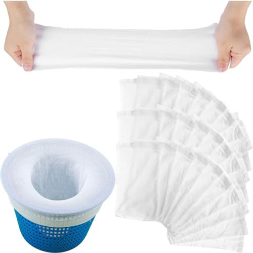 Koorium® Lot de 30 chaussettes de skimmer de piscine - Filet pour skimmer - Panier de piscine - Filtre - Chaussettes filtrantes - Filet pour skimmer de surface - Élimine les scories, les feuilles, les