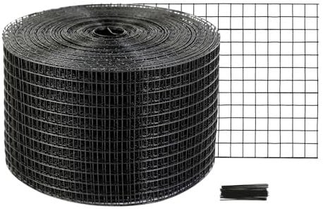 VEVOR 8 inch x 100ft Solar Panel Bird Guard, Critter Guard Roll Kit with Rust-proof PVC Coating, Solar Panel Guard with 50pcs Tire Wires, 1/2 inch Wire Roll Mesh