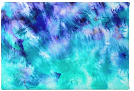 InOmak Aquarell Petrol Blau Tie Dye, Leinwand-Kunstdrucke, Wandkunst, Wandbehang, Gemälde für Heimdekoration, 20 x 30 cm