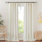 RYB HOME Leinen Vorhang mit Stangedurchzug Wohnzimmer Gardinen Halbtransparent 2er Set H 245 x B 140 cm Leinenvorhänge Boho Gardine Leinenoptik Semi-Sheer Curtains Living Room, Elfenbeinweiß