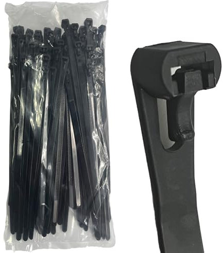 EzySup Fascette Plastica Riutilizzabili Lunghe,450 mm x 7,6 mm,100 pezzi,Nere