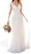 YIANN White Long Sleeve Wedding Dresses for Bride 2024 V-Neck Lace Chiffon Beach Boho Bridal Gowns for Women UK16
