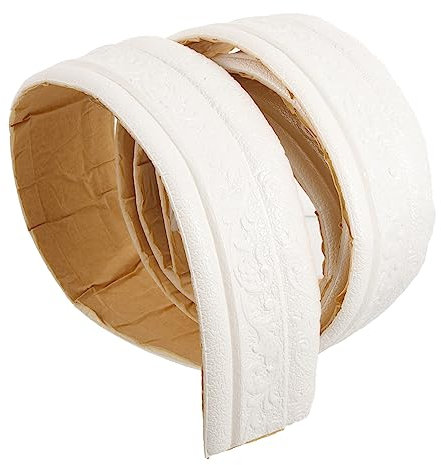 Hoement Fliesenkante Schälen Und Abdichten Aufkleber Für Die Wandverkleidung Spiegelrahmen Wand Ecke Deckenplatten Abdichten Dichtungsschnur Kanten Für Fliesen Weiß Xpe Schäumen