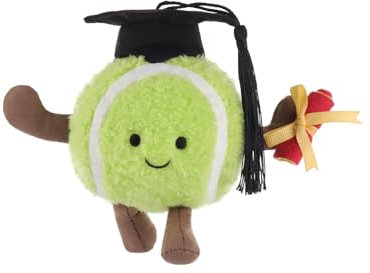 Apricot Lamb Abschluss Tennies Ball Sport Plüschtiere für Kinder, weiche niedliche Kuscheltier für Baby Mädchen und Jungen, Flauschige Abschluss Tennies Grün 9 cm