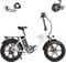 VITILAN U7 Folding Electric Bike, 48V 20AH Sam-sung Battery Long Range Ebike, 20 Fat Tire Step-Through e-Bicycle, Commuter/Off-Road Foldable E-Bike (White)