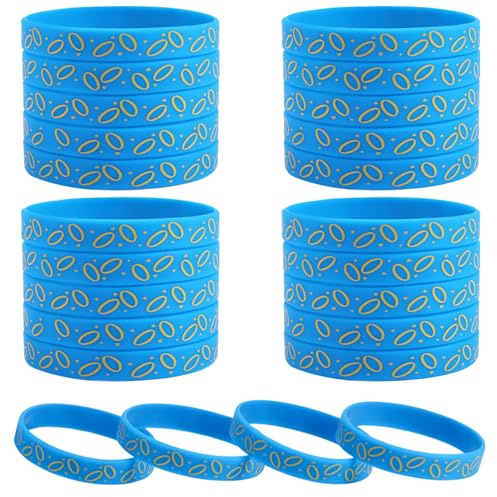 SAVITA 24 Stück Blaue Silikon Armbänder, Blaue Igel-Armbänder Cartoon-Charakter-Cartoon-Mottoparty-Dekorationen für Jungen und Mädchen Geburtstagsparty-Dekorationen