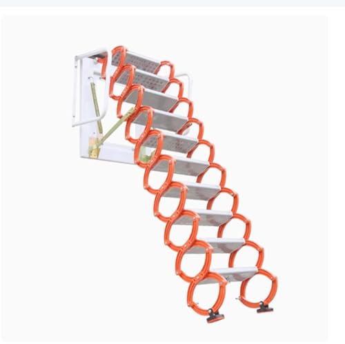 DRFGNF Scala a soffitta a Muro, Scala Retrattile per soffitta, Scala Pieghevole per Esterni, Scala telescopica per casa, gradini Antiscivolo, Scala per soffitta