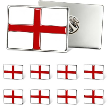 10 Pack Flag Lapel Pins, Rectangular Enamel Badges with Gold Trim for National Day, Patriotic Celebrations, Office, Suit Jacket, Backpack, or Hat Decorations