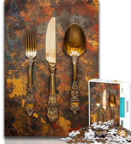 Puzzle für Teenager 1000 Teile Besteck Puzzle für Erwachsene lustige Spiele Wanddekoration einzigartige Geburtstags 75x50cm