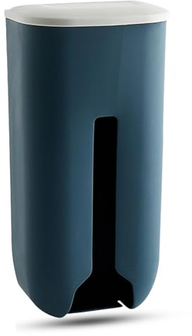 Porta del sacchetto di plastica, distributore di sacchetti di plastica a monte a muro di grande capacità di archiviazione della drogheria Dispenser di stoccaggio della spazzatura (Blu scuro)